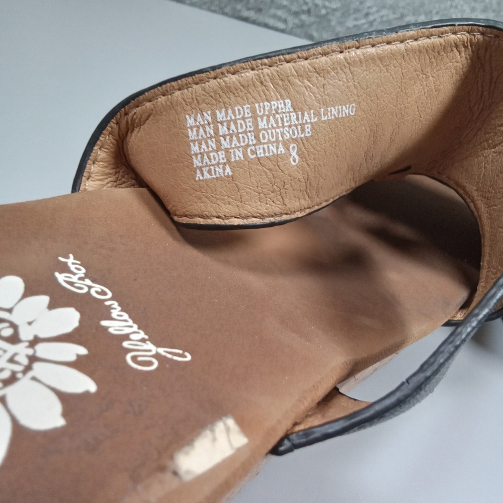 Yellow Box Akina Womens Black Cork Wedge Platform Slide Sandals Size 8 - Picture 5 of 6
